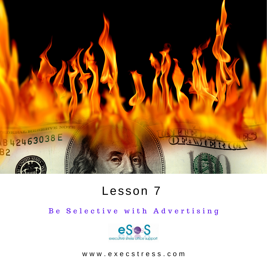 Selective advertising strategy, maximizing efforts for optimal ROI, informed decision-making, effective spending - Execstress